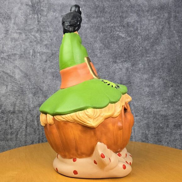 Vintage Halloween Ceramic Glenview Mold Jack-o'-Lantern Witch Hat Raven - Picture 5 of 16